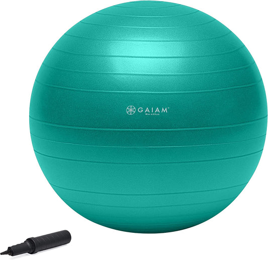 Gaiam Total Body Exercise Balance Stability Yoga Ball, Anti-Burst with Air Pump